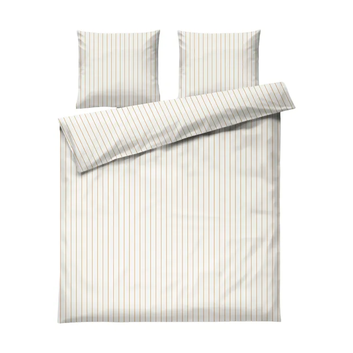 Soft duvet cover set, 220x220/2x50x60 cm - Offwhite-caramel - Juna