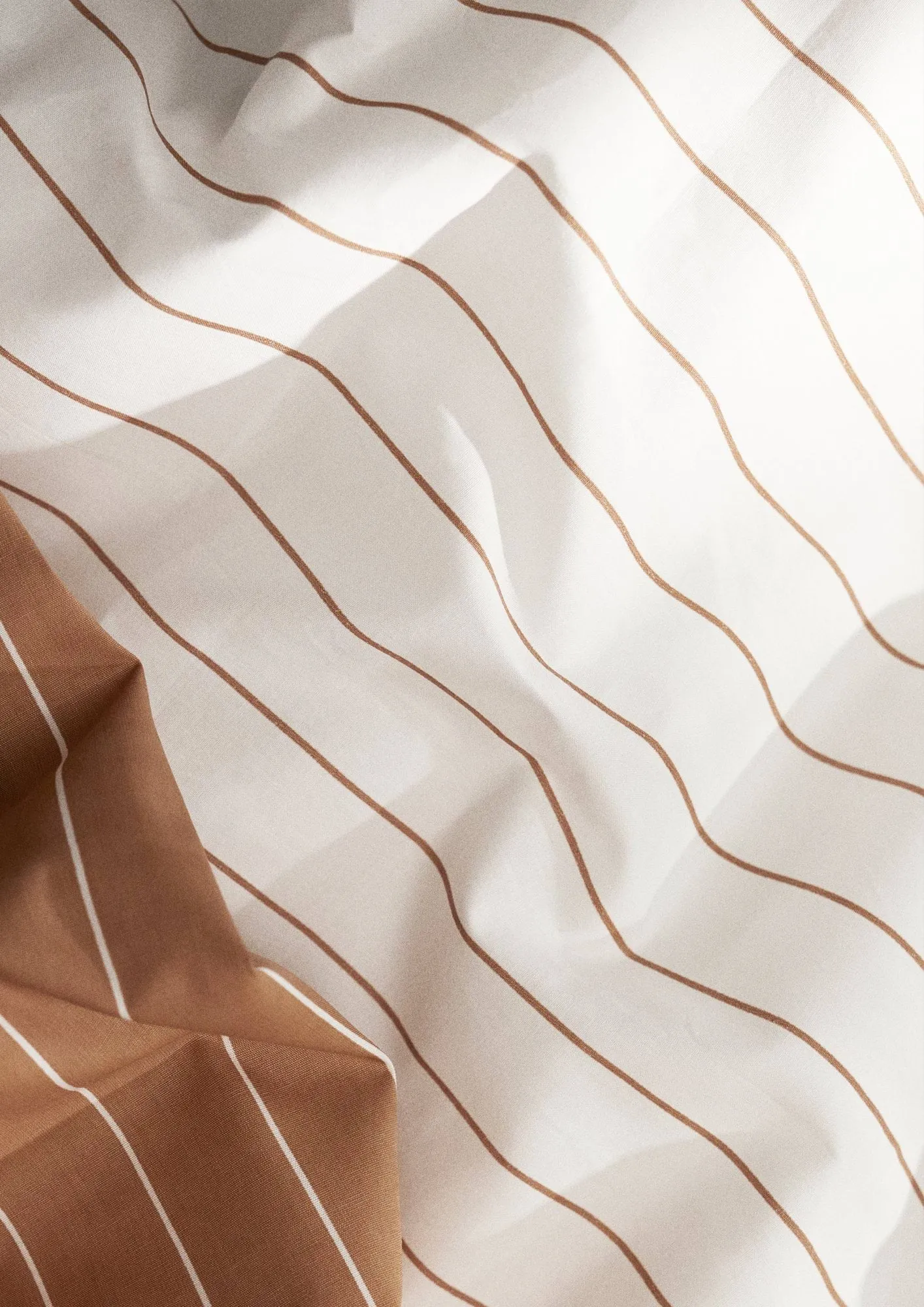 Soft duvet cover set, 220x220/2x50x60 cm, Offwhite-caramel Juna