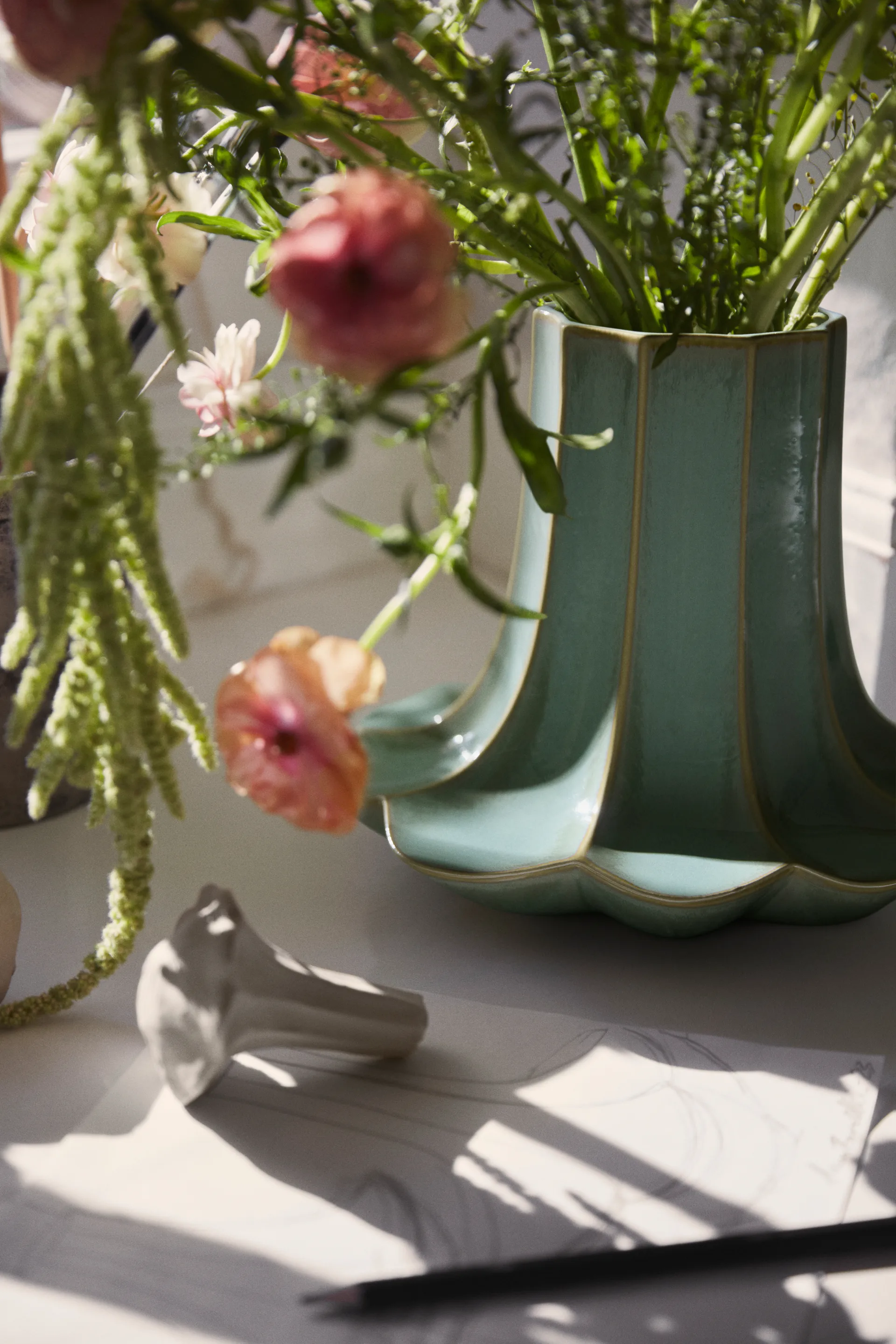 Chanterelle vase, Green, 20.5 cm Kähler