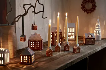 Gingerbread advent candlestick 4 pieces - Brown - Kähler