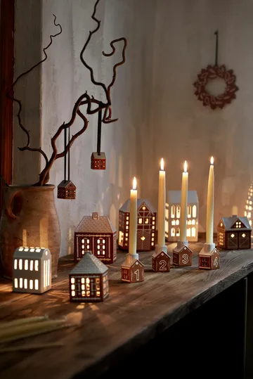 Gingerbread Christmas hanging 5 cm 2-pack - Brown - Kähler