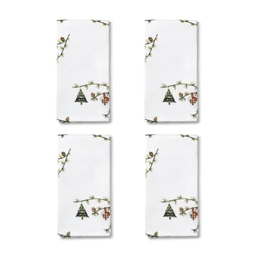 Hammershøi Christmas fabric napkin 45x45 cm 4-pack - White - Kähler