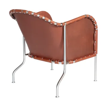 Bruno armchair - Leather brown vintage-matte chrome - Källemo