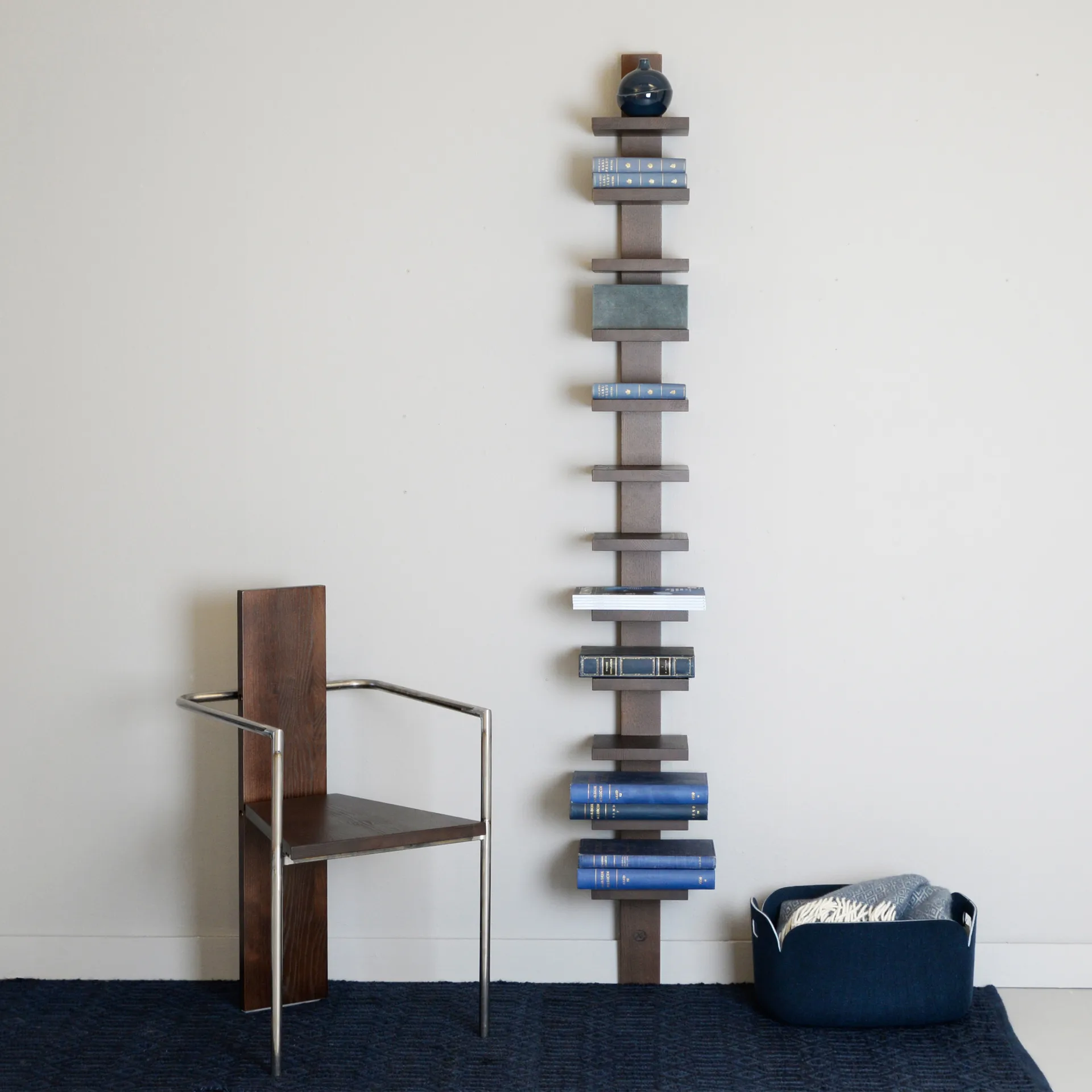 Concrete armchair, Black copper-plated frame Källemo
