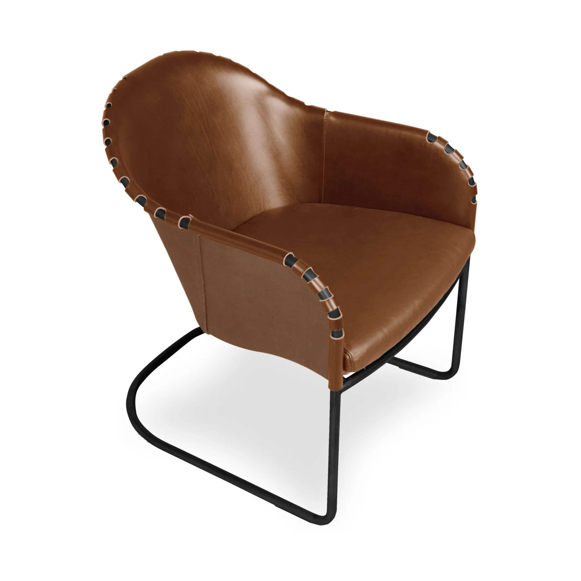 Ingo armchair, Cognac-black oxidized Källemo