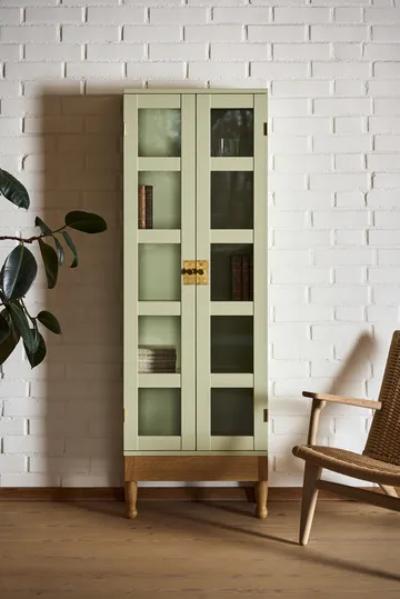 National Geographic bookcase - Light green-oak base-brass - Källemo
