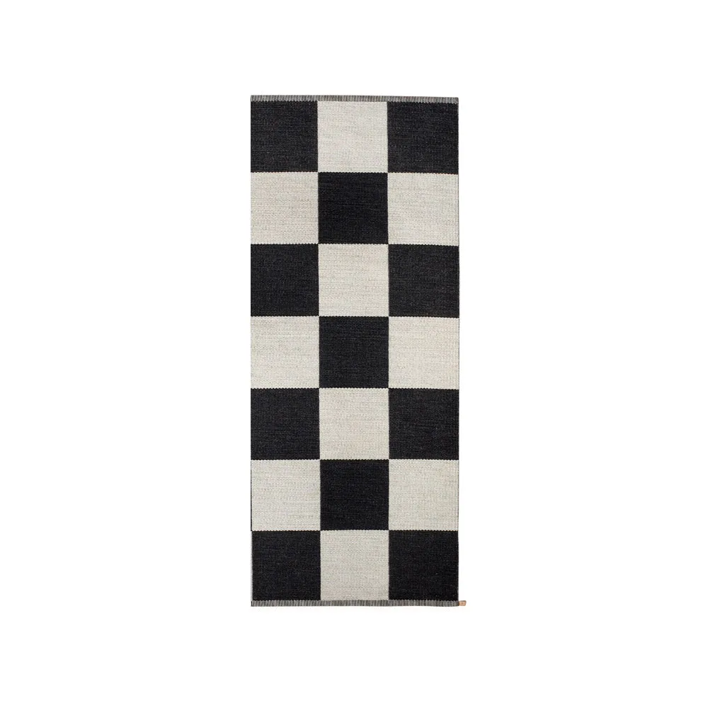 Checkerboard Icon rug 85x200 cm, Midnight black Kasthall
