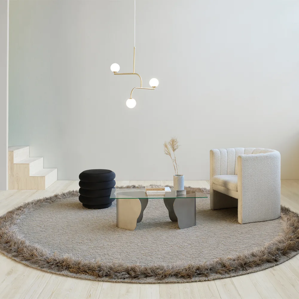 Feather Rug round, Swan 280 cm Kasthall