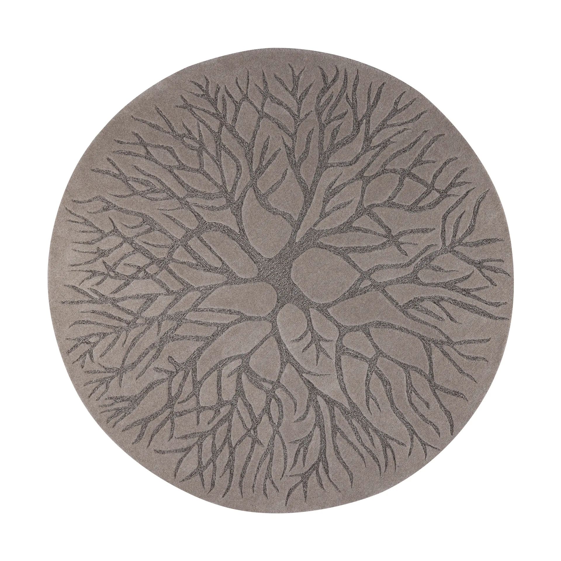 Birds nest hand woven rug Ø 220 cm, MD Brown Kateha