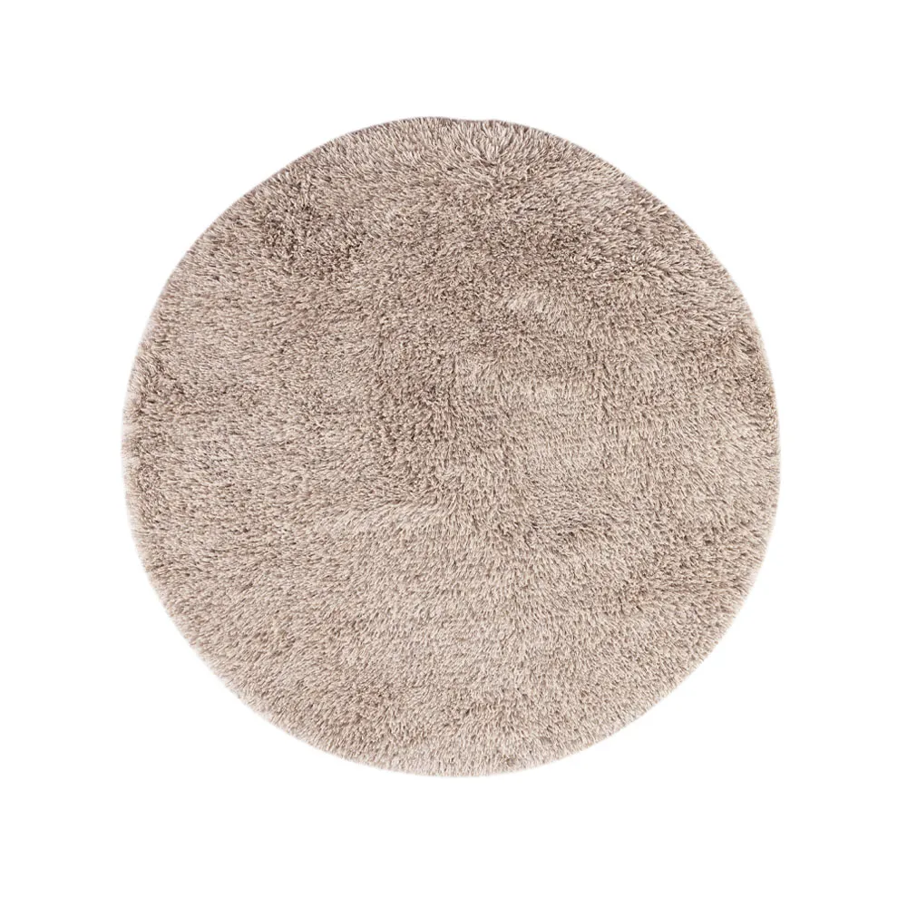 Shaggy rug round, White/grey, 220 cm Kateha