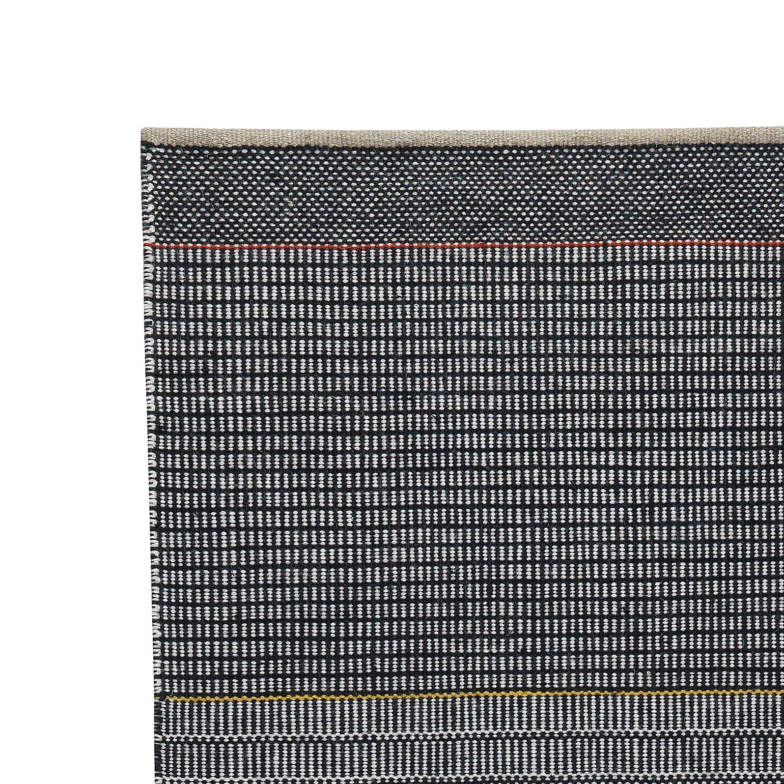 Tribulus One wool carpet 80x250 cm, black, white, red, yellow Kateha
