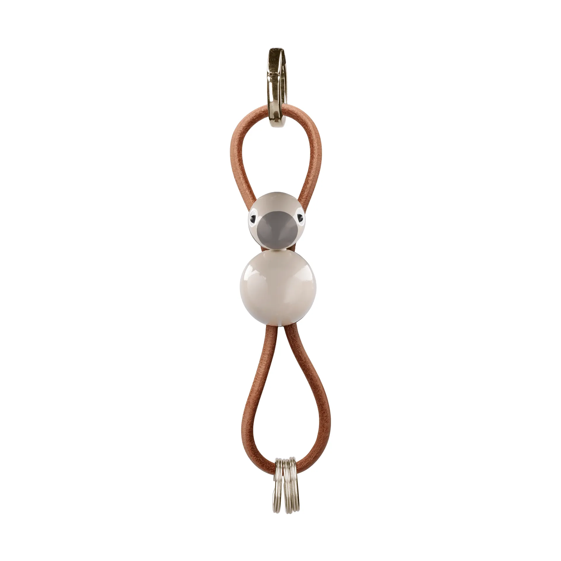 Kaj Bojesen bird keyring, Bordeaux, natural leather Kay Bojesen Denmark