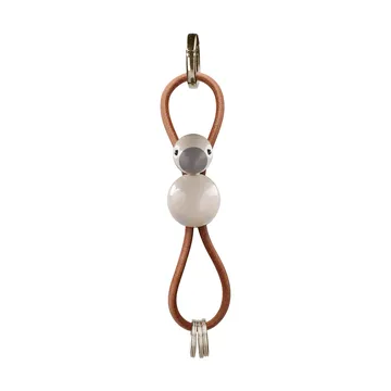 Kaj Bojesen bird keyring - Bordeaux, natural leather - Kay Bojesen Denmark