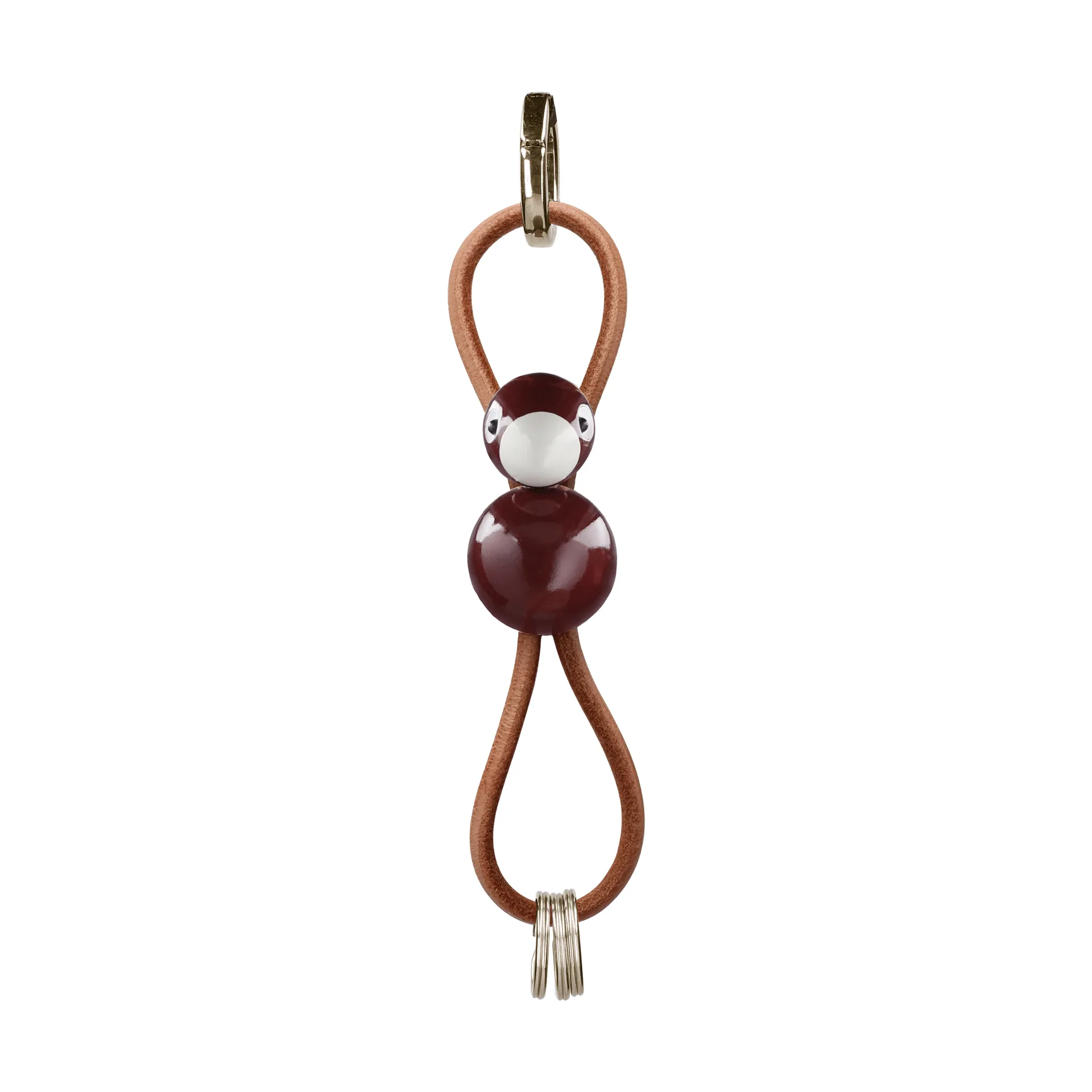 Kaj Bojesen bird keyring, Sand, natural leather Kay Bojesen Denmark