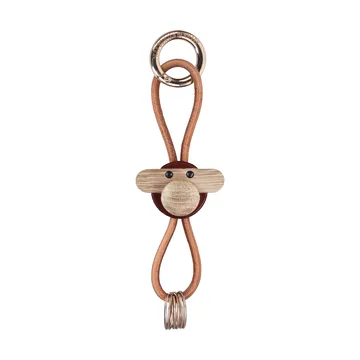 Kaj Bojesen monkey keyring - Bordeaux, natural leather - Kay Bojesen Denmark