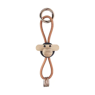 Kaj Bojesen monkey keyring - Dark grey, natural leather - Kay Bojesen Denmark