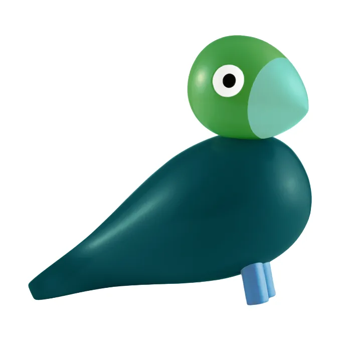 Kaj Bojesen Year Bird 2026 Birch - Dark green - Kay Bojesen Denmark