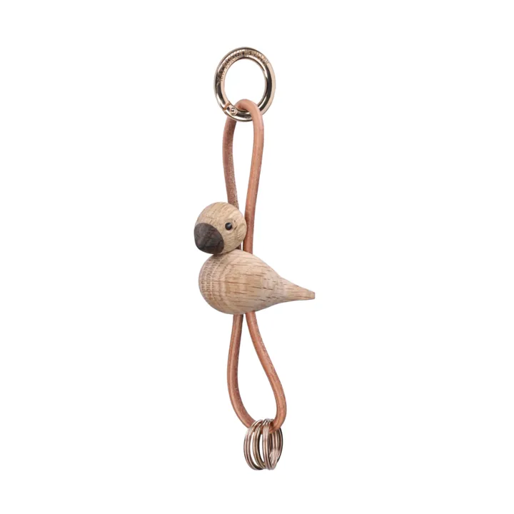 Kay Bojesen bird keyring - Oak, natural leather - Kay Bojesen Denmark