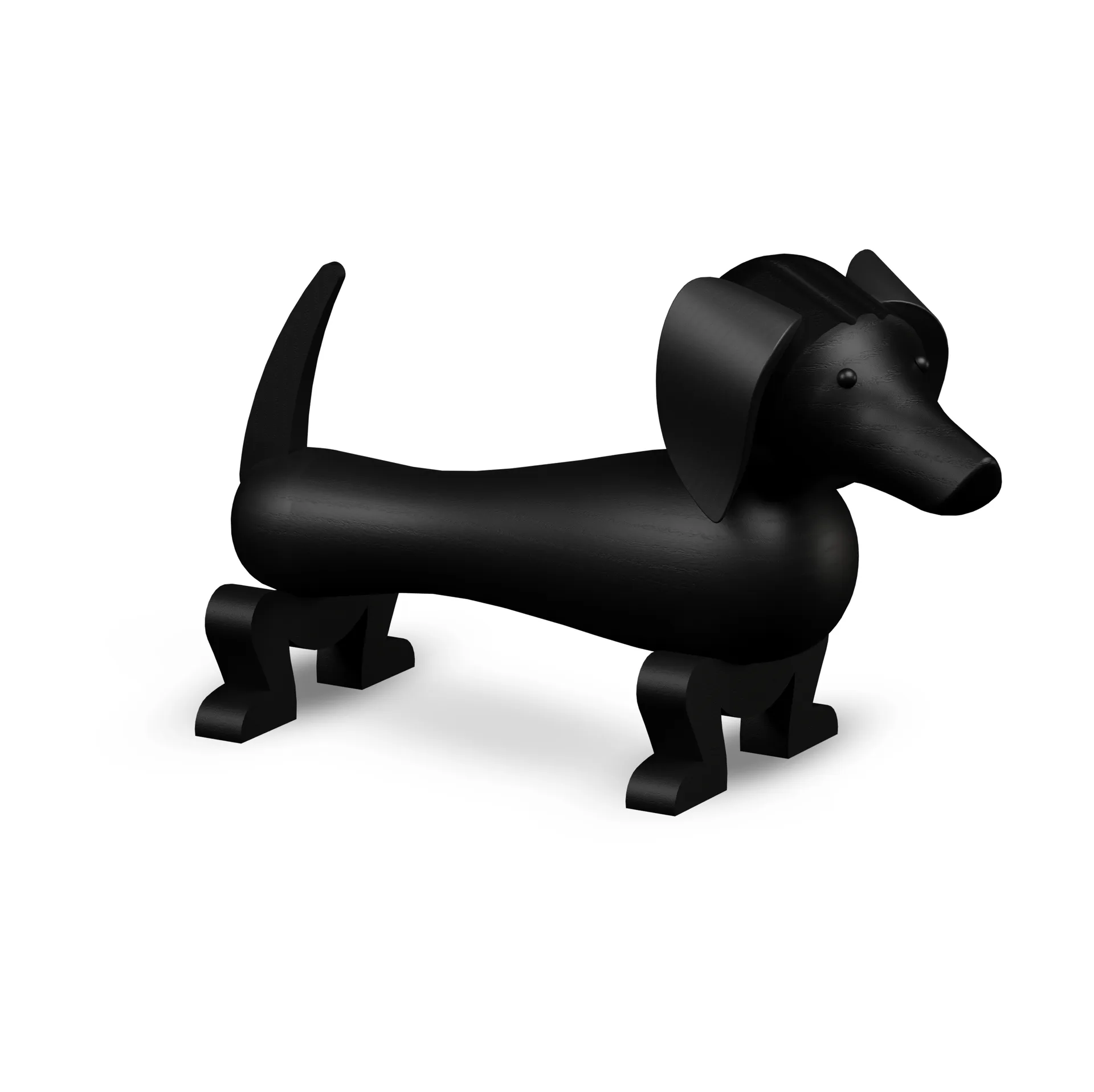 Kay Bojesen dog 28.5 cm, Dark stained oak Kay Bojesen Denmark