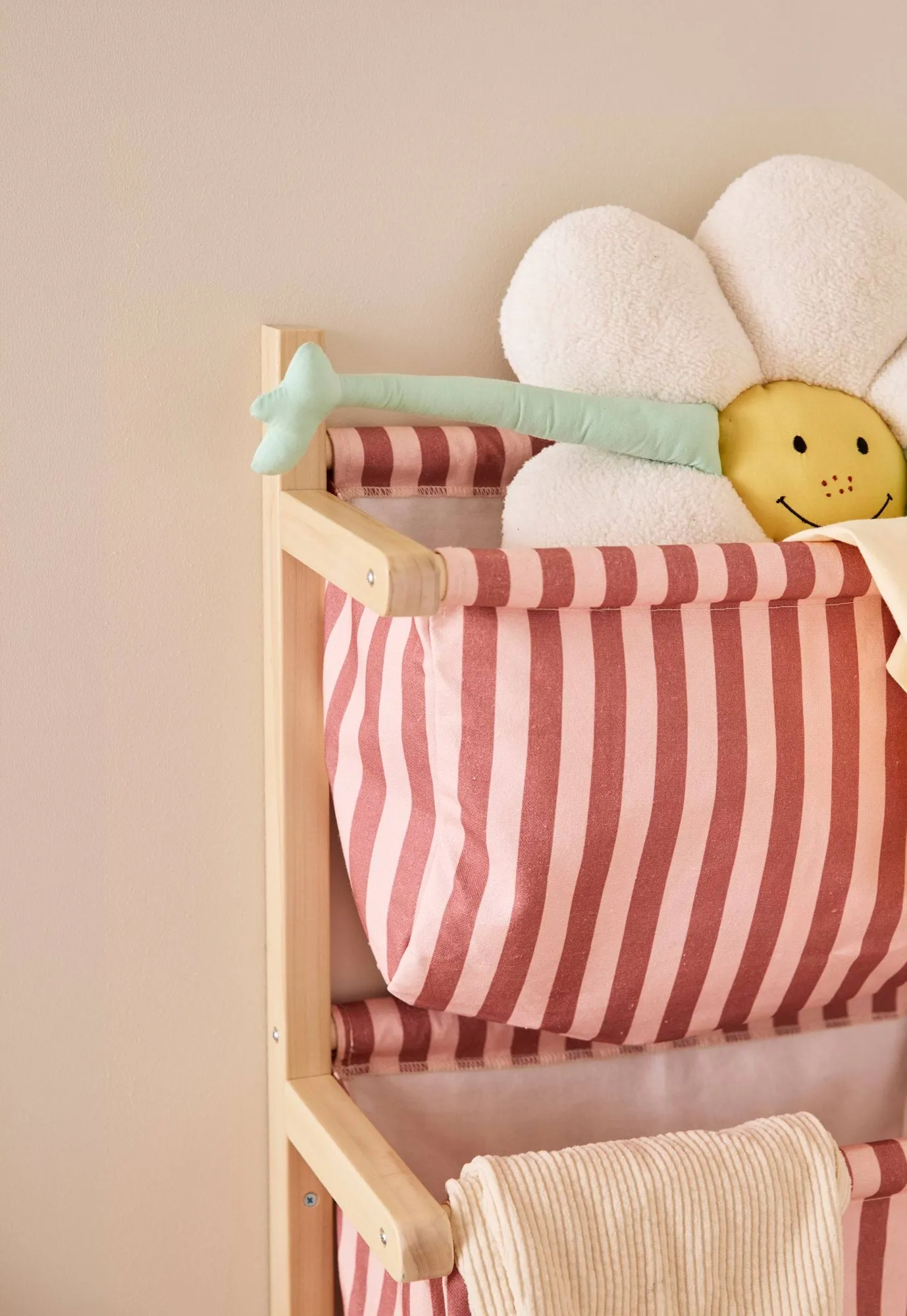 Bag shelf, striped, Brown pink, 40x19x60 cm Kid's Concept