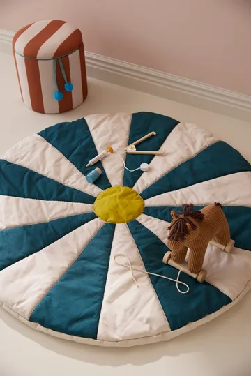 Circus play mat - Blue-green, Ø112x2 cm - Kid's Concept