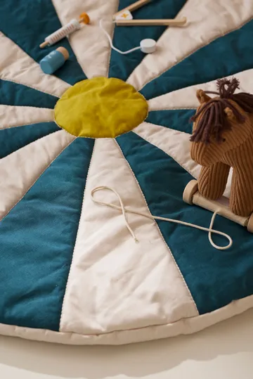 Circus play mat - Blue-green, Ø112x2 cm - Kid's Concept