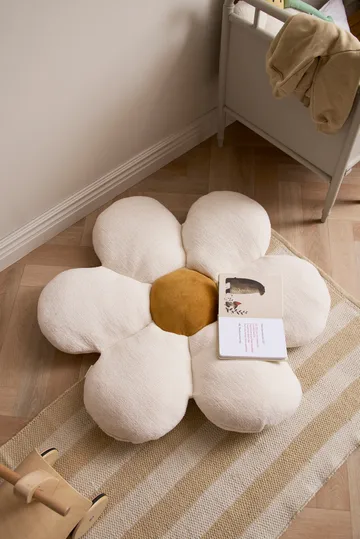 Flower floor cushion - Natural white, Ø100x15 cm - Kid's Concept