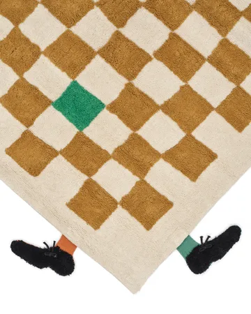 Pippi check rug - Khaki, 120x160 cm - Kid's Concept