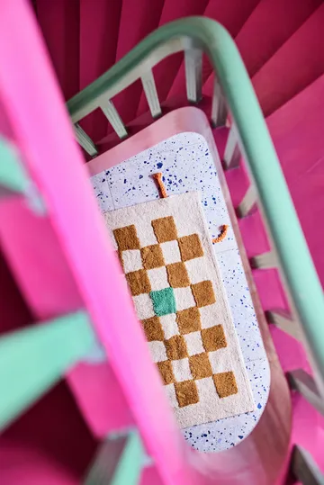 Pippi check rug - Khaki, 120x160 cm - Kid's Concept