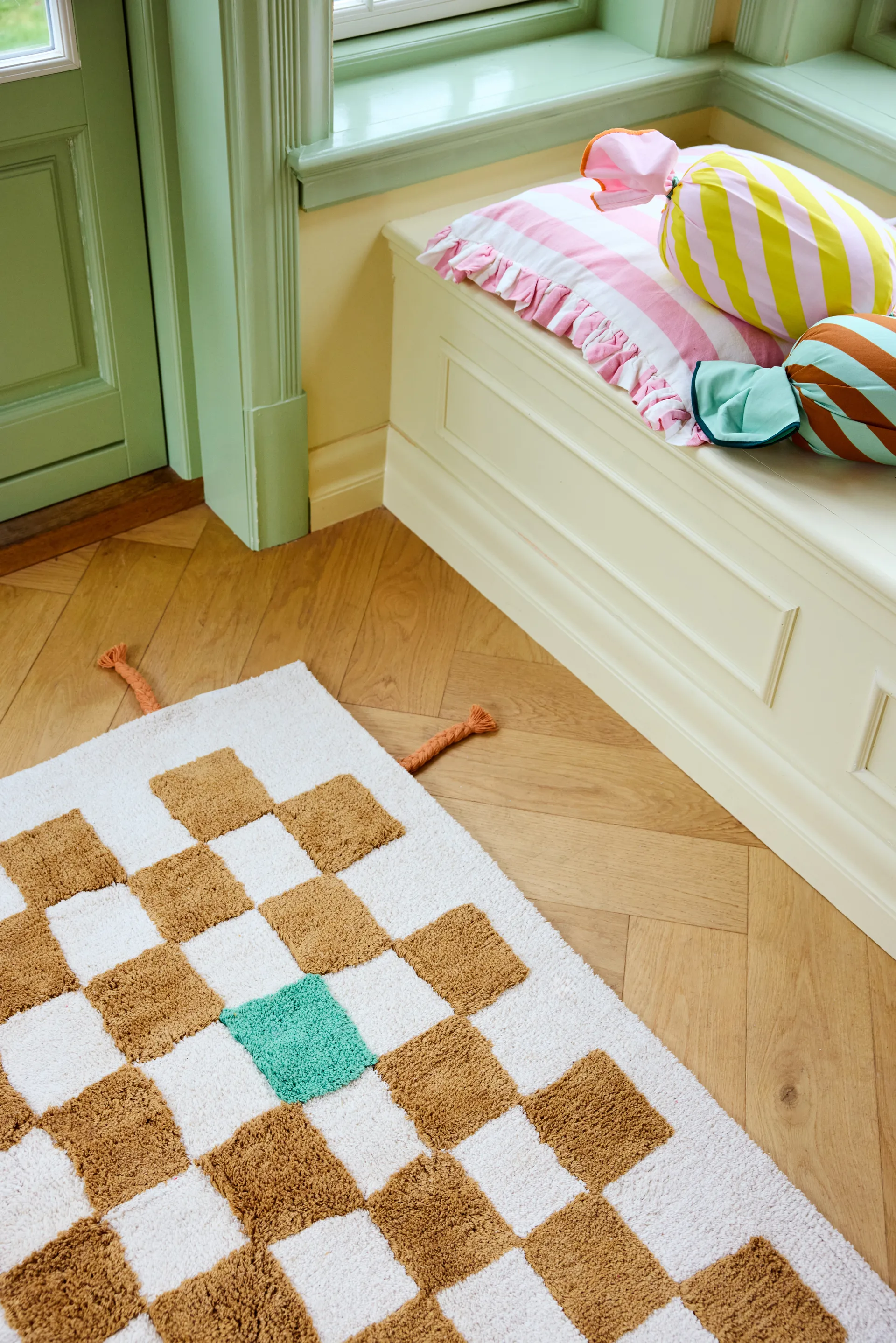 Pippi check rug, Khaki, 120x160 cm Kid's Concept