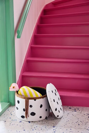 Pippi pouf with storage Ø40x30.5 cm - Multi - Kid's Concept