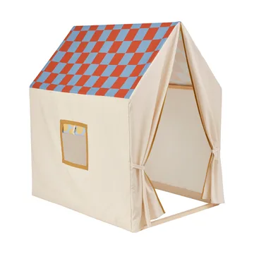Playhouse tent, 110x80x124 cm - Dove blue check - Kid's Concept
