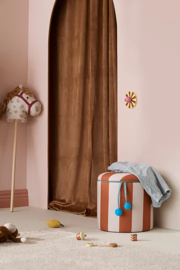 Storage cylinder pouf - Brown, Ø40x30.5 cm - Kid's Concept