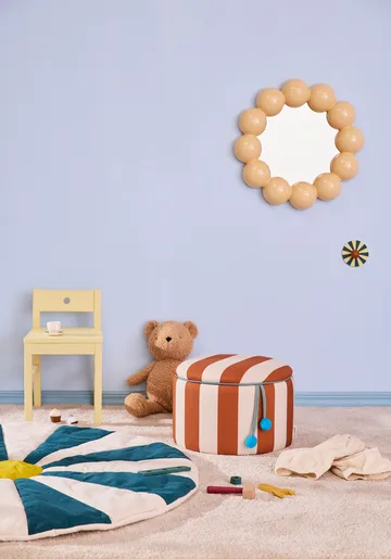 Storage cylinder pouf - Brown, Ø40x30.5 cm - Kid's Concept
