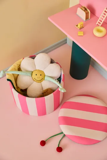 Storage cylinder pouf - Pink, Ø40x30.5 cm - Kid's Concept