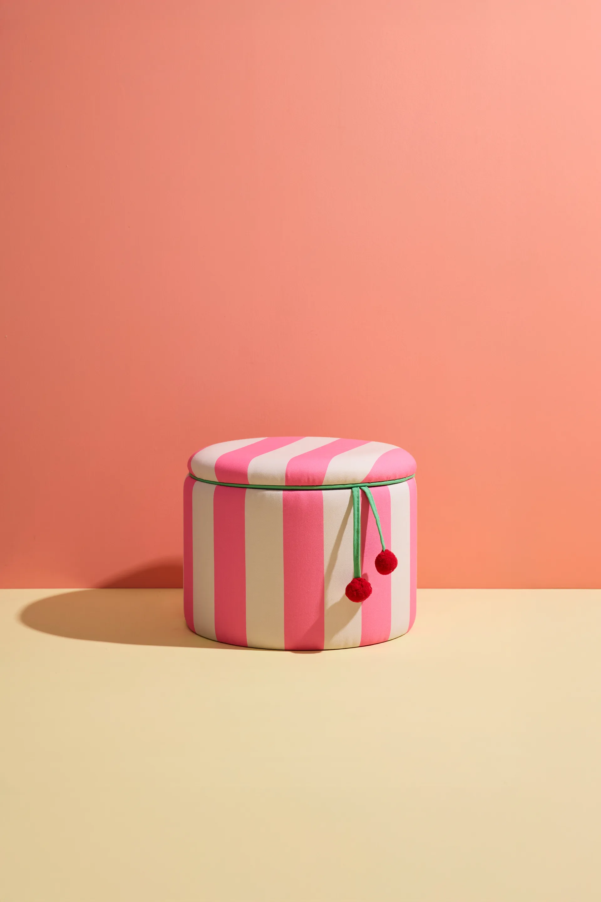 Storage cylinder pouf, Pink, Ø40x30.5 cm Kid's Concept
