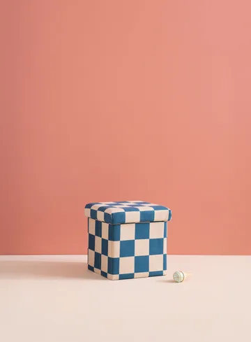 Storage ottoman cube - Blue-green, 30x30 cm - Kid's Concept