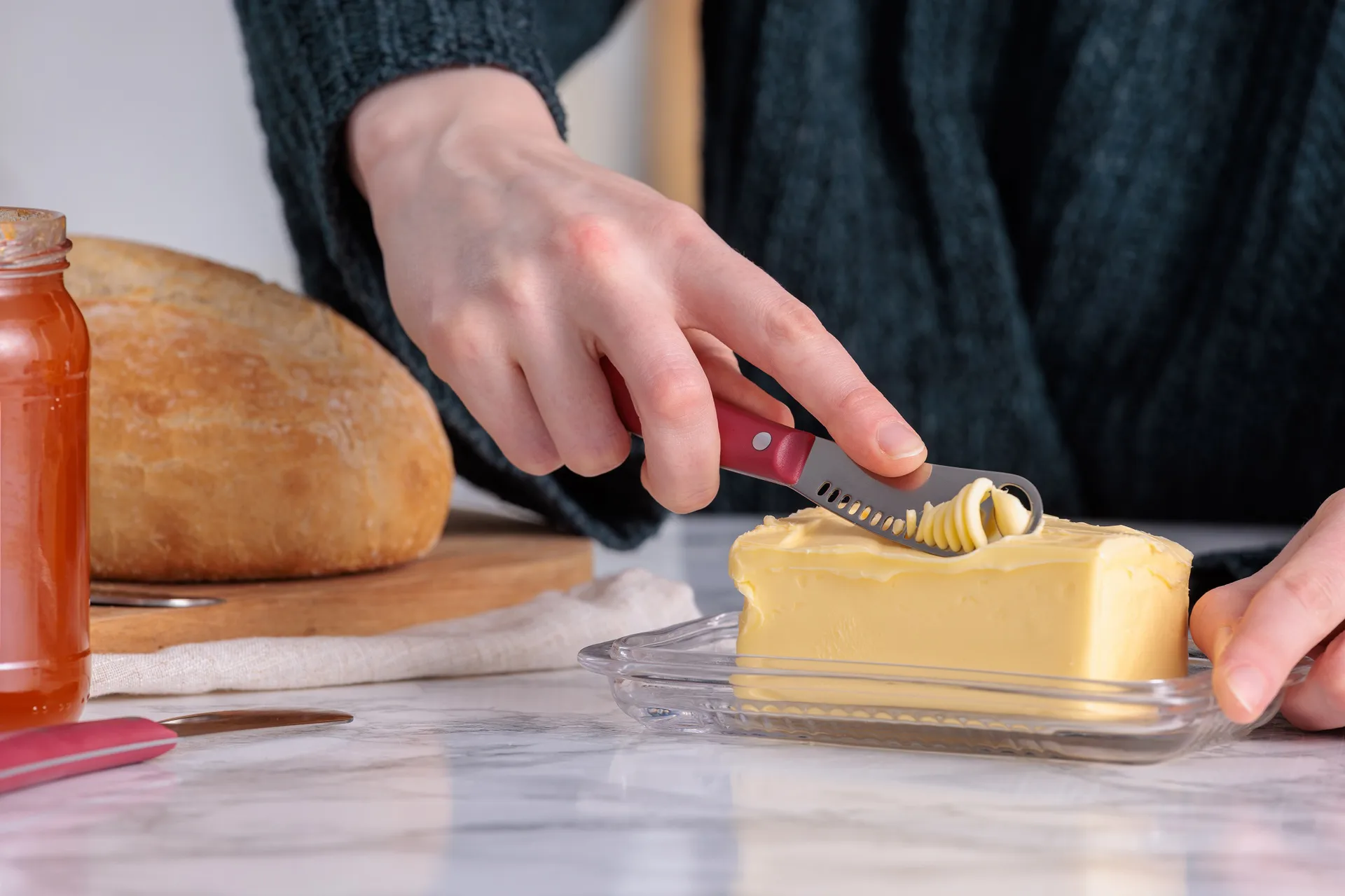 Kilner butter knife set, Red-stainless steel Kilner