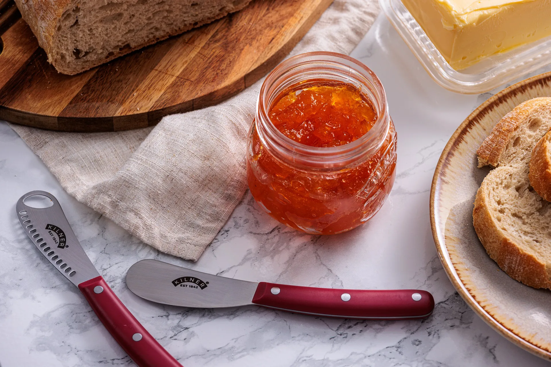 Kilner butter knife set, Red-stainless steel Kilner