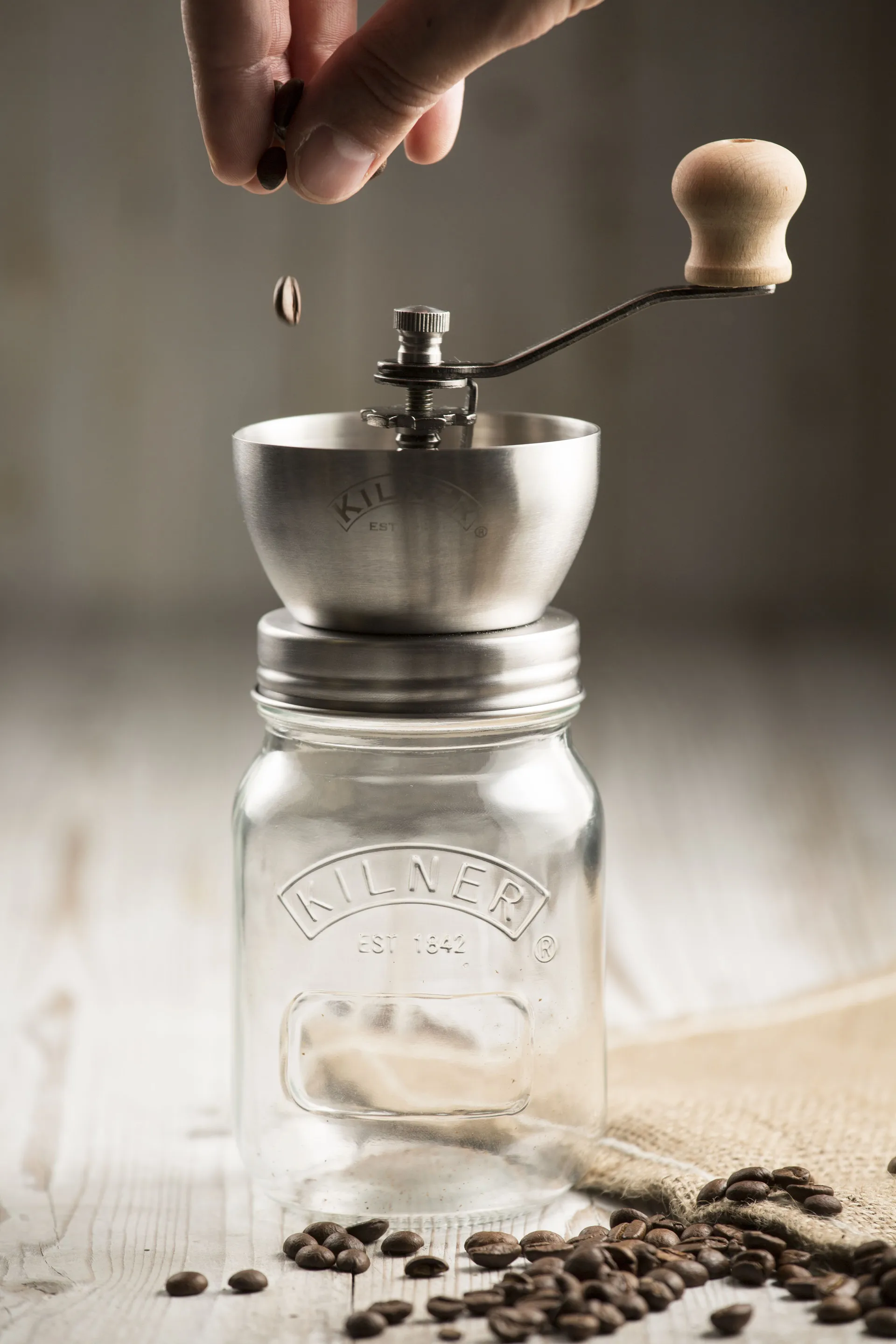 Kilner coffee grinder, Clear-stainless steel, 0.5 L Kilner