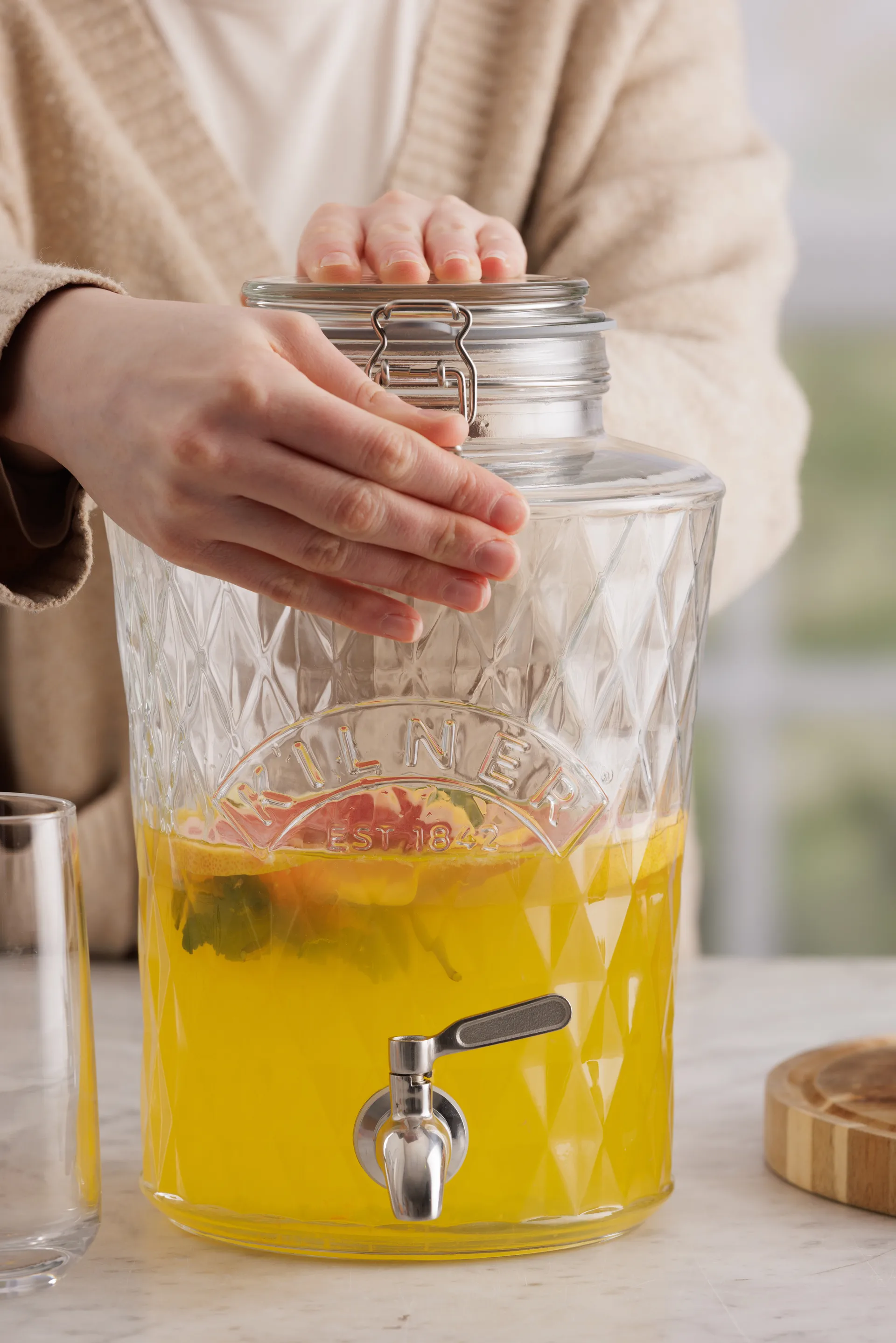 Kilner DIAMANT beverage dispenser with tap, Clear, 5 L Kilner