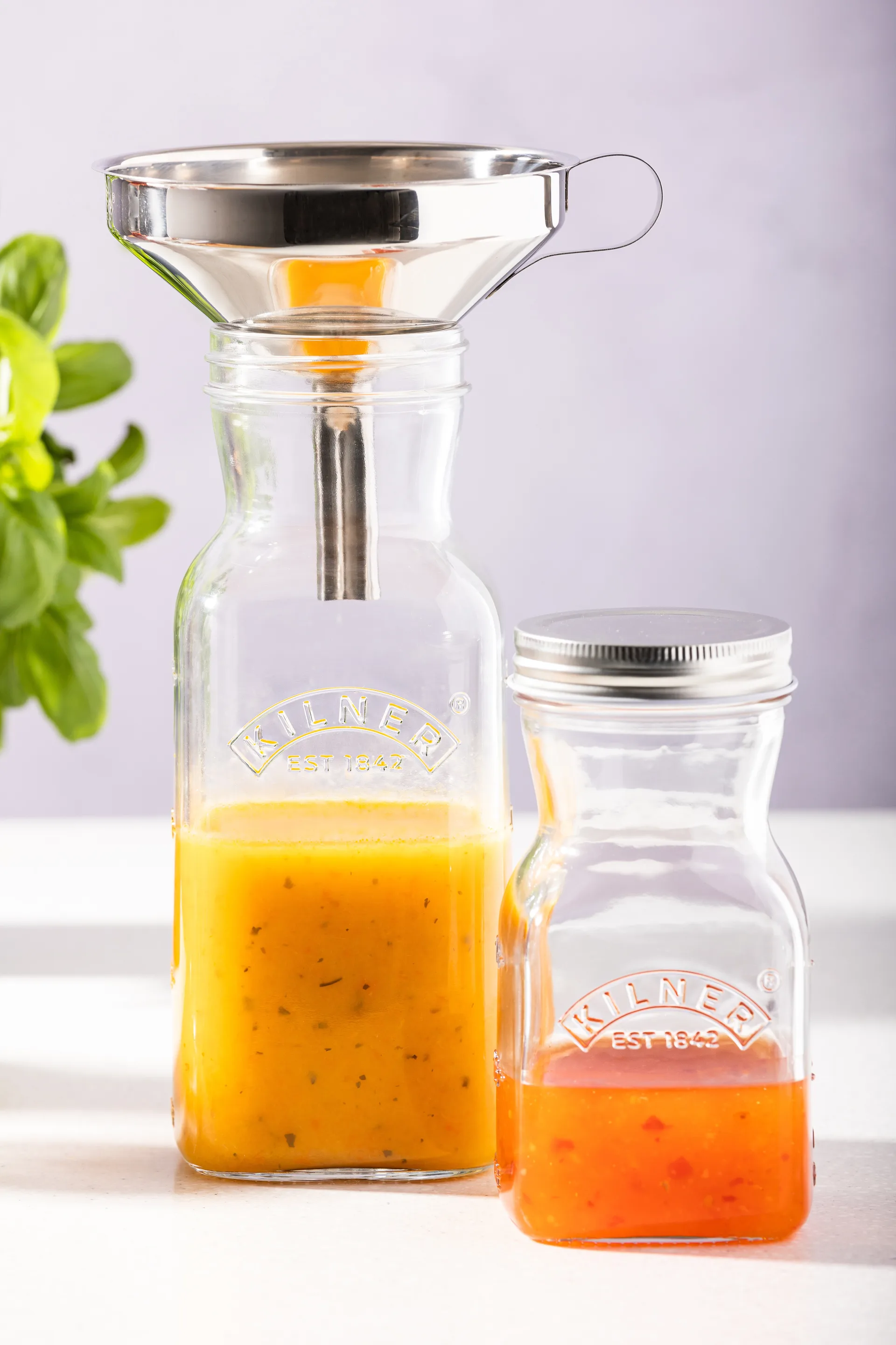 Kilner juice and sauce bottle, Clear-stainless steel, 1 L Kilner