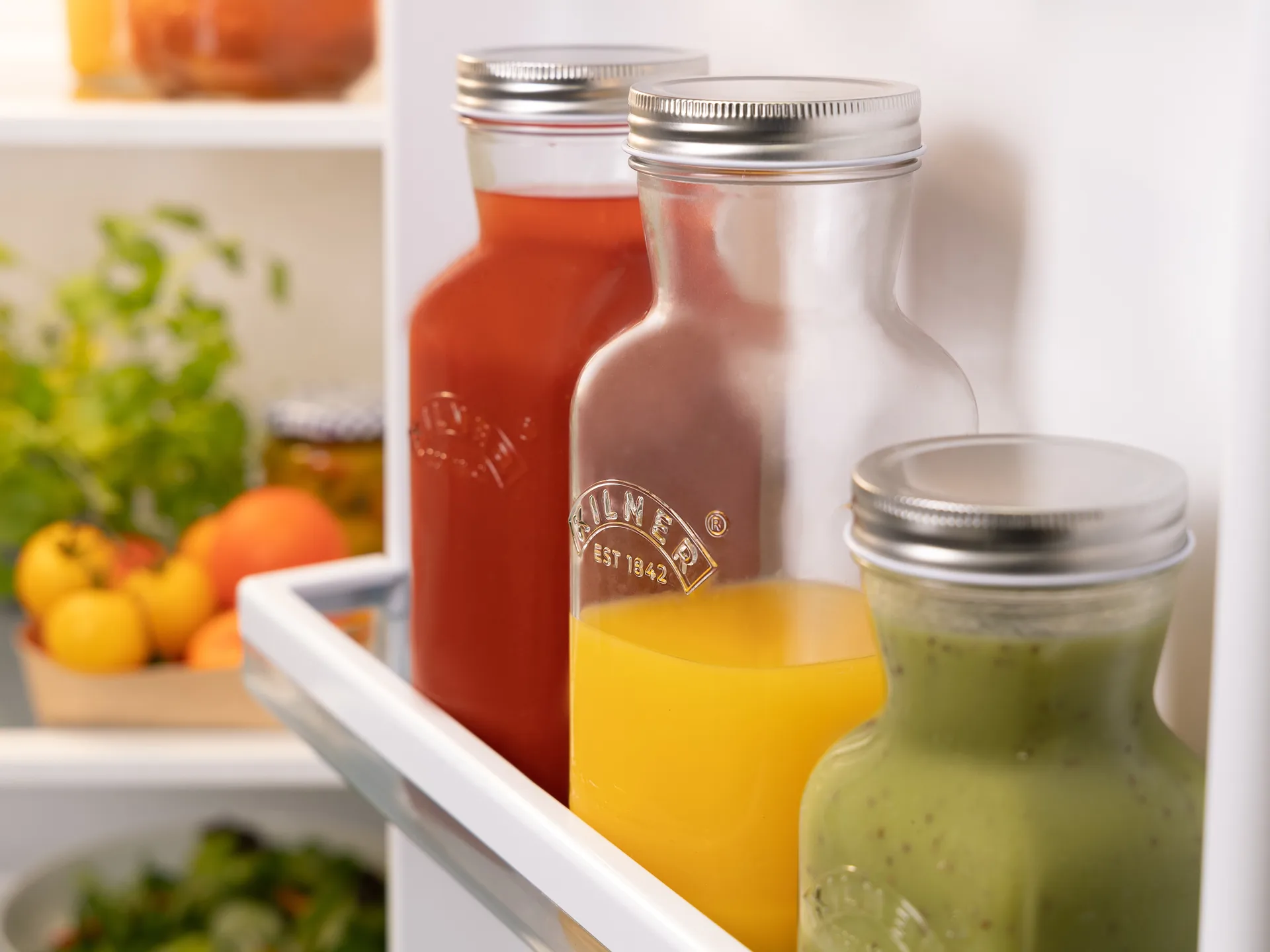 Kilner juice and sauce bottle, Clear-stainless steel, 1 L Kilner