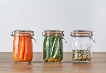 Kilner round jar with clamp - Clear, 1 L - Kilner