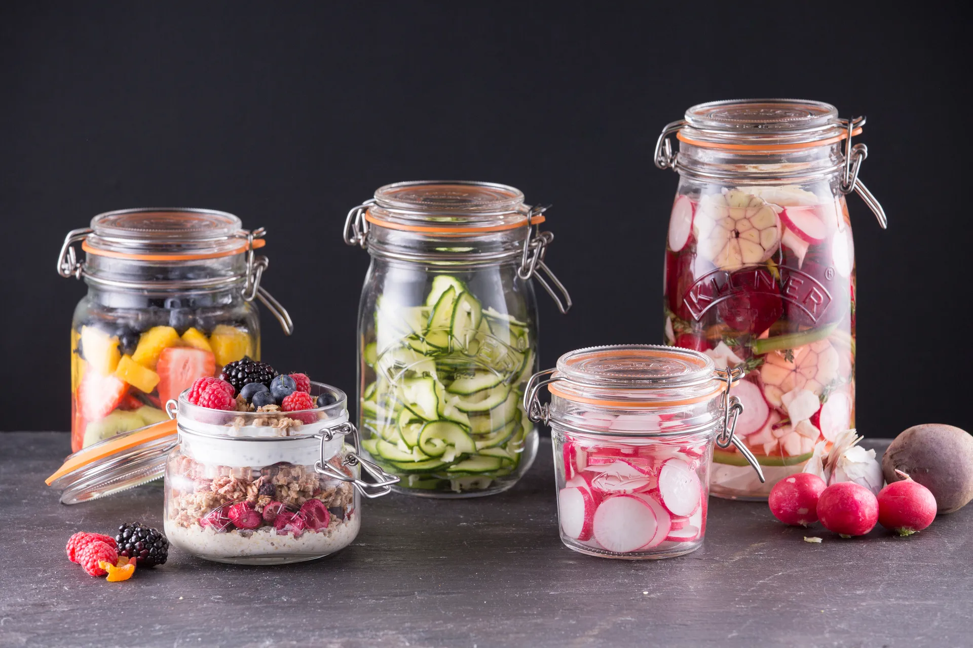 Kilner round jar with clamp, Clear, 2 L Kilner