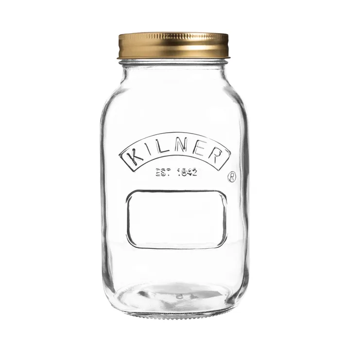Kilner round preserving jar - Clear-gold, 1 L - Kilner