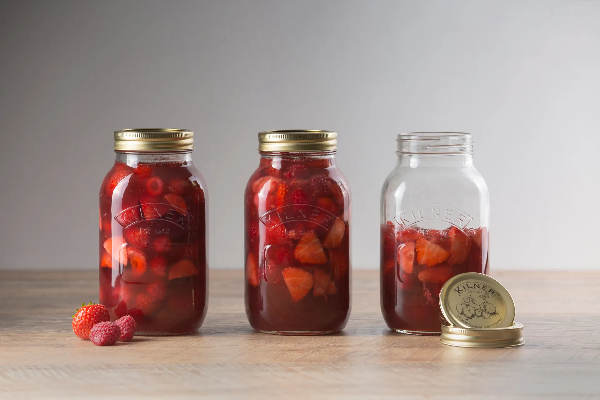 Kilner round preserving jar, Clear-gold, 1 L Kilner