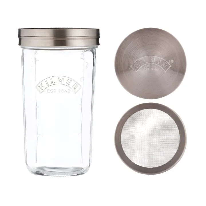 Kilner sieve jar set - Clear-stainless steel, 0.5 L - Kilner