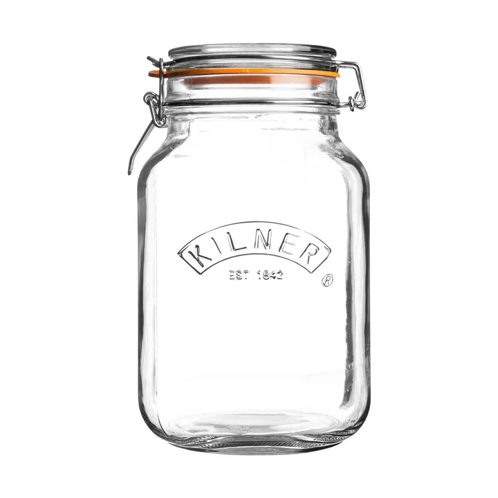 Kilner square clip top jar - Clear, 1.5 L - Kilner