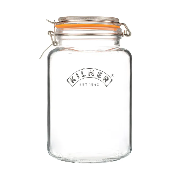 Kilner square clip top jar - Clear stainless steel, 3 L - Kilner
